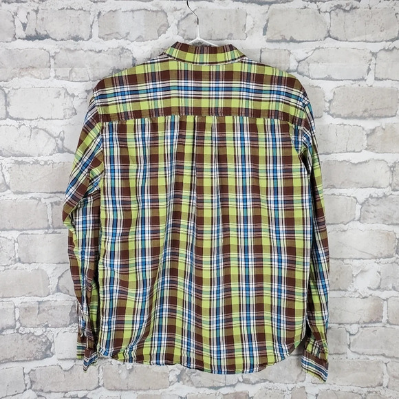 Cinch Button Front Shirt Blue Green Plaid XXL - Picture 8 of 8